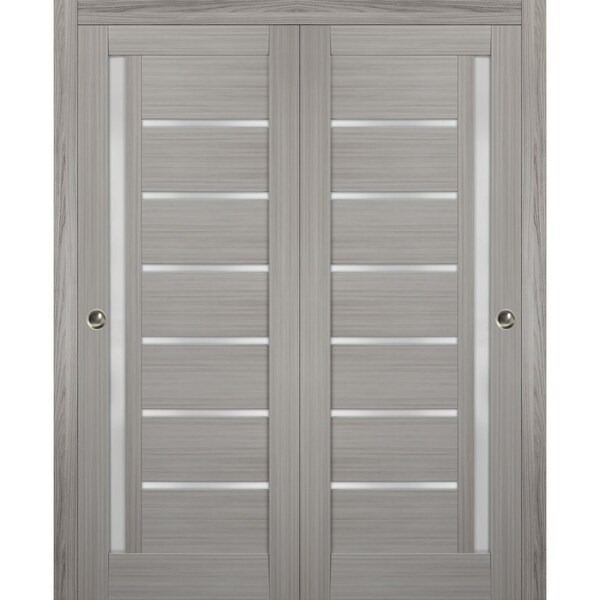 Sartodoors Closet Bypass Interior Door, 48" x 84", Gray QUADRO4088DBD-SSS-4884 - main